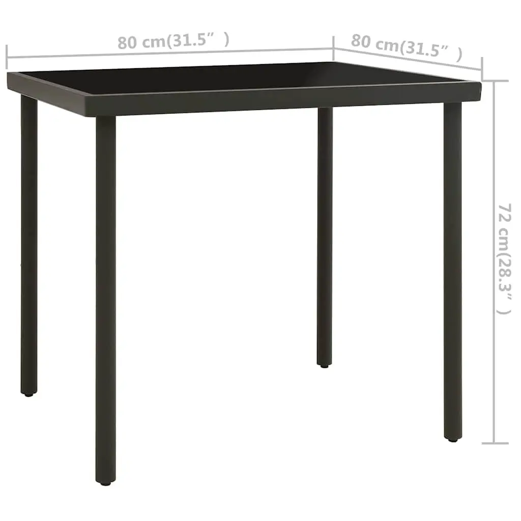 Outdoor Dining Set Steel Frame Textilene Fabric Black 3 Piece