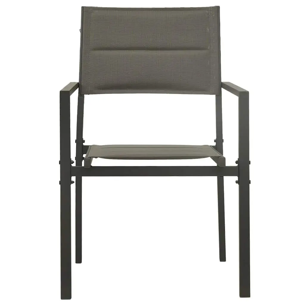 Outdoor Dining Set Steel Frame Textilene Fabric Black 3 Piece