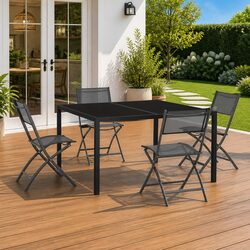 Stylish Outdoor Dining Set with Durable Steel Frame