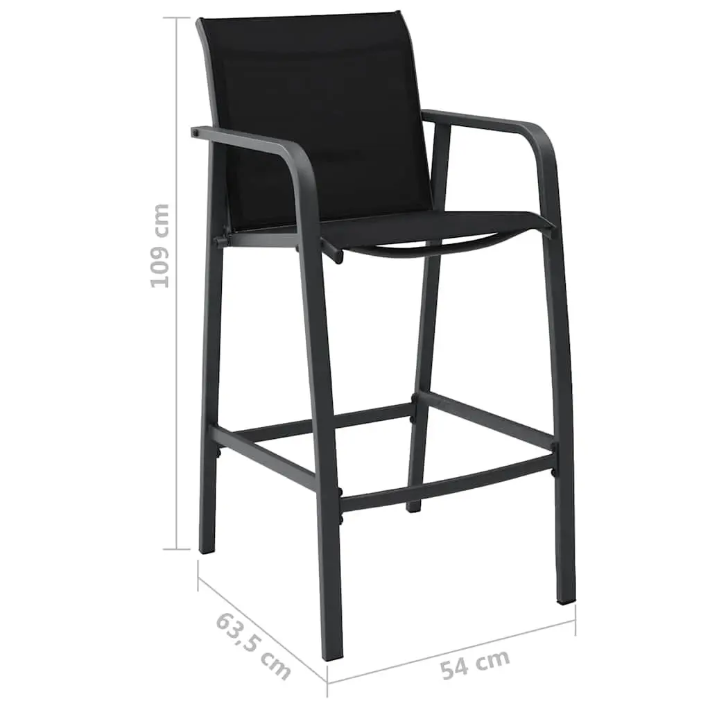 5 Piece Black Garden Bar Set for Outdoor Dining