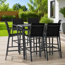 Sturdy 7 Piece Garden Bar Set for Outdoor Dining