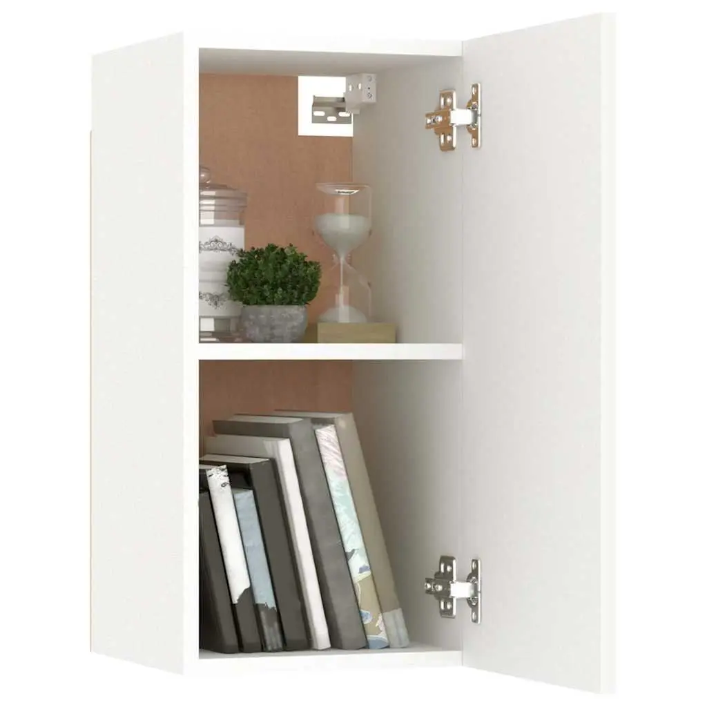 4-Piece Wall Mounted TV Cabinet Set in White