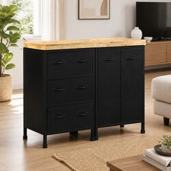 Rough Mango Wood Sideboard with 3 Drawers & 2 Doors