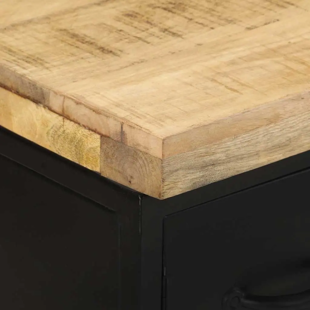 Sideboard Rough Mango Wood 3 Drawers 2 Doors Brown
