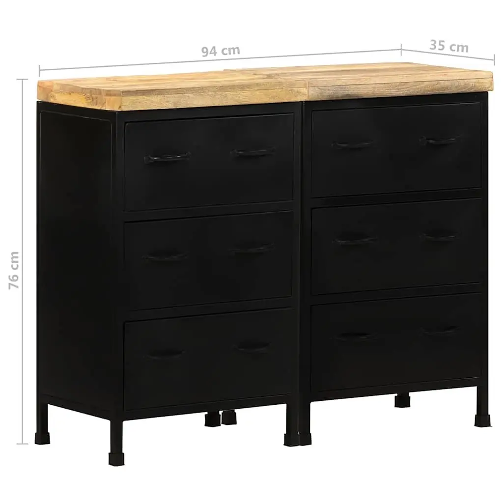 Brown Sideboard with 6 Drawers for Storage