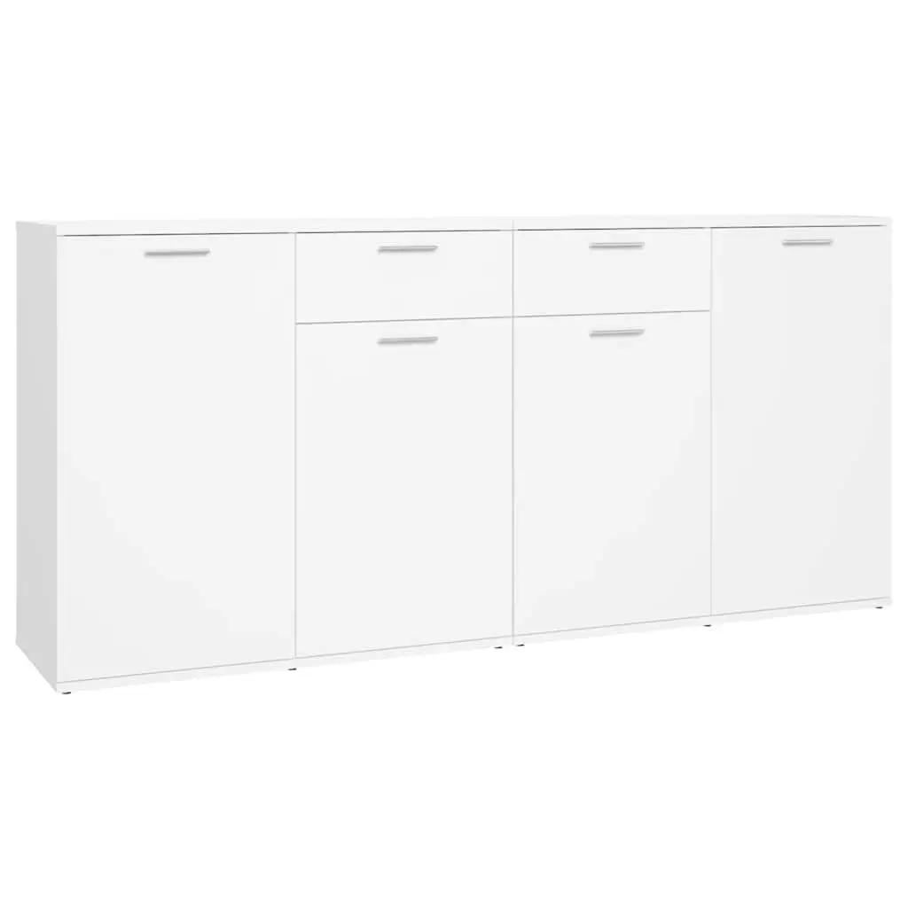 White Sideboard 160x36x75 cm Storage Cabinet