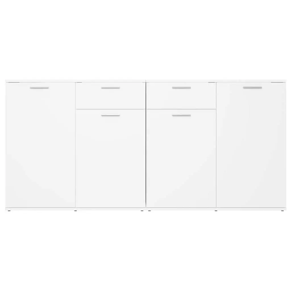 White Sideboard 160x36x75 cm Storage Cabinet