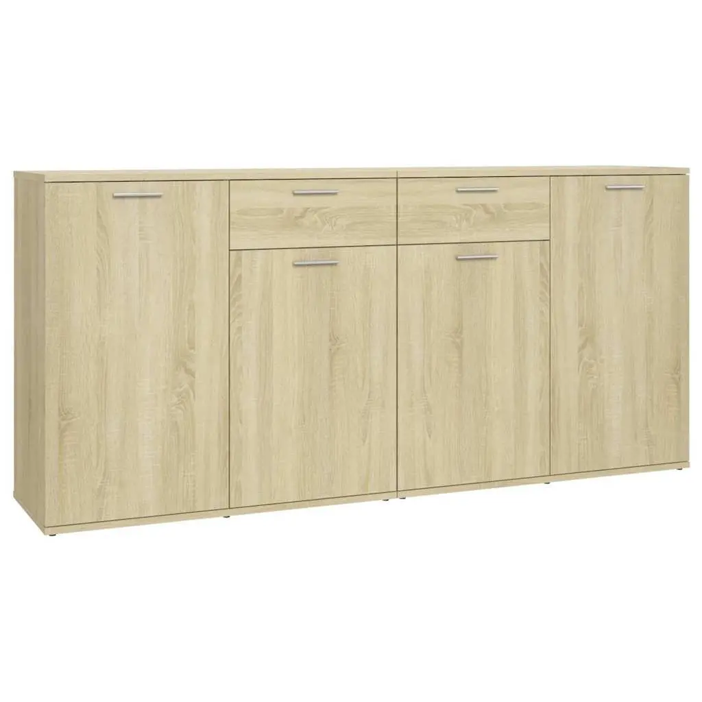 Sideboard Buffet Cabinet Sonoma Oak 160x36x75 cm Storage Unit 4 Doors 2 Drawers