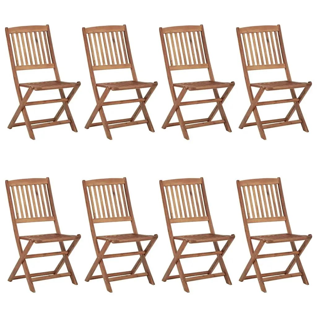 8-Piece Folding Garden Chairs with Cushions in Anthracite