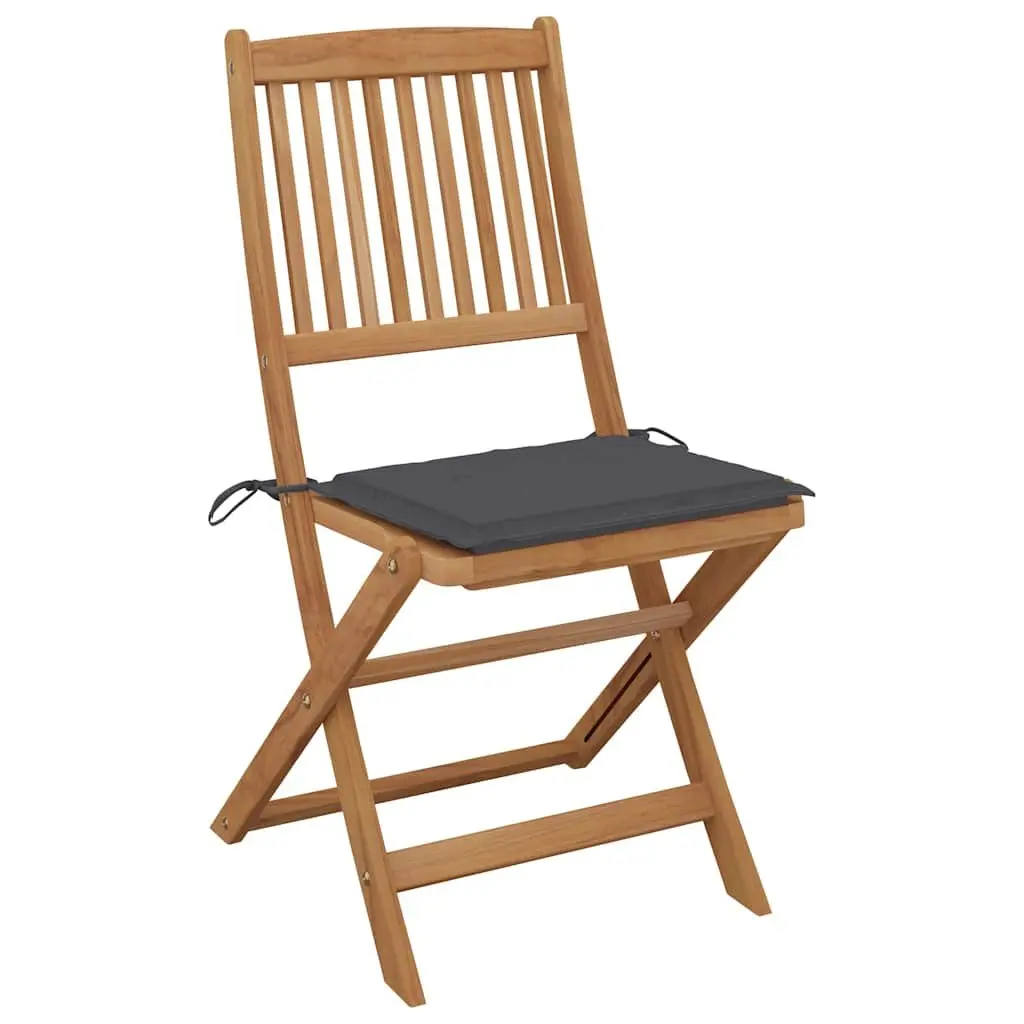 8-Piece Folding Garden Chairs with Cushions in Anthracite