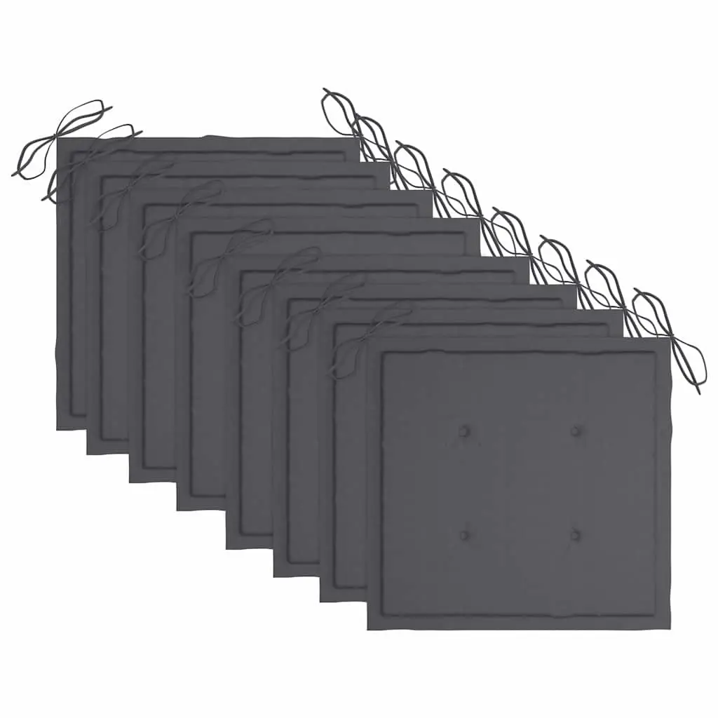 8-Piece Folding Garden Chairs with Cushions in Anthracite