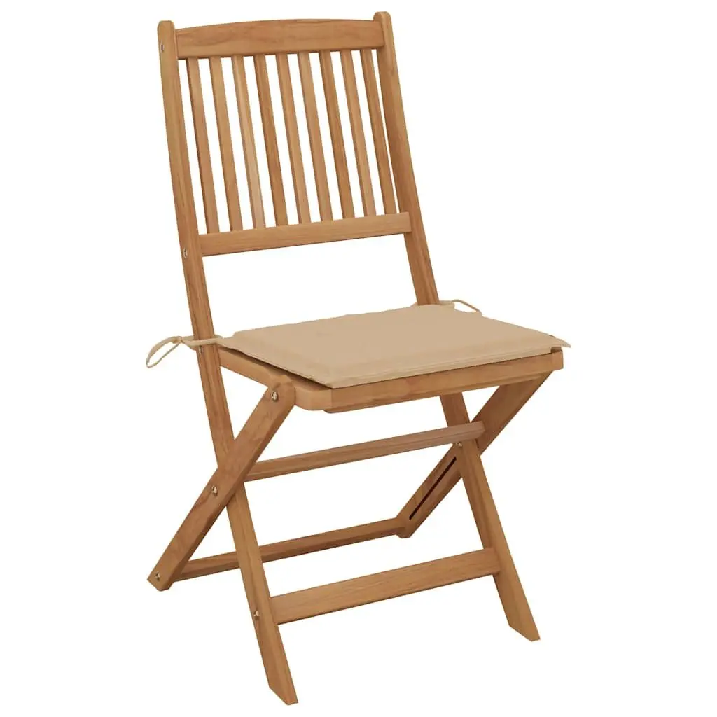 Folding Garden Chairs 8 pcs with Cushions
