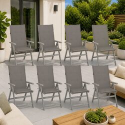 Durable Outdoor Reclining Chair Set 8 pcs with Cushions