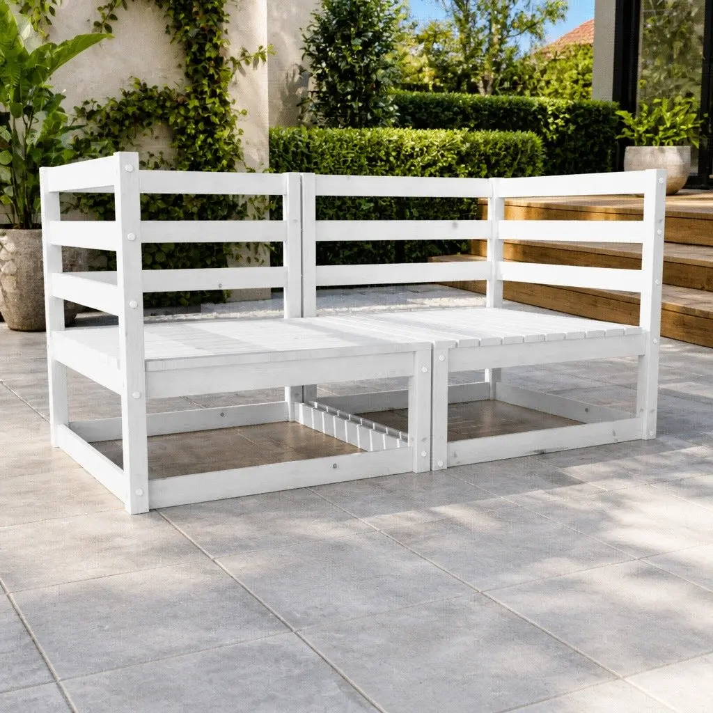 Solid Wood Modular Lounge 2-Seater Sofa for Outdoors