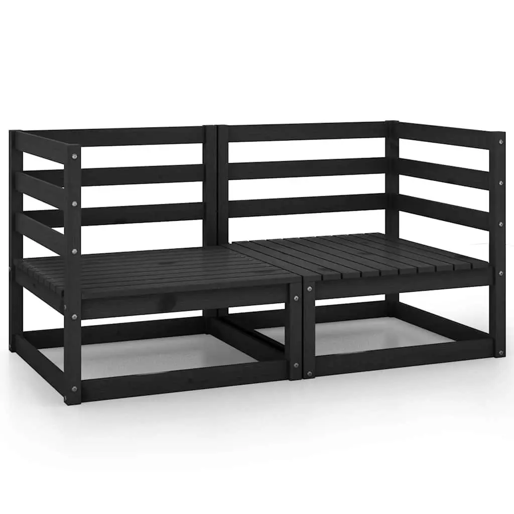 Modular 2-Seater Garden Sofa in Black