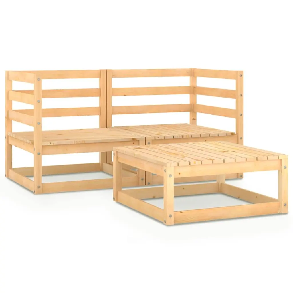 3 Piece Modular Garden Lounge Set in Brown