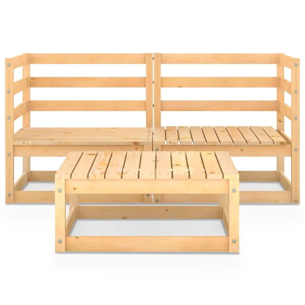 3 Piece Modular Garden Lounge Set in Brown
