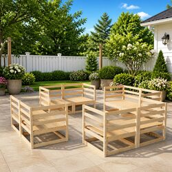 Brown 8 Piece Modular Garden Lounge Set for Outdoor Relaxation