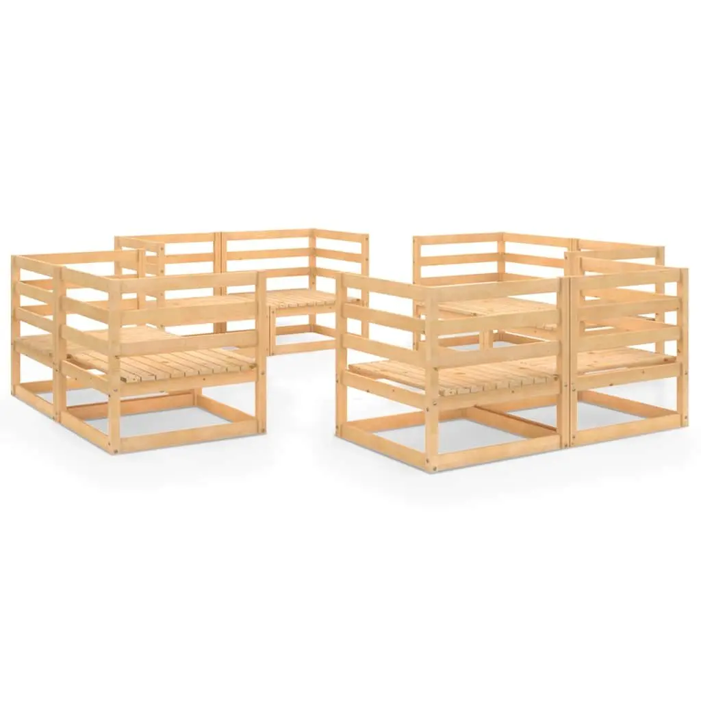8 Piece Modular Lounge Set Solid Pinewood Brown