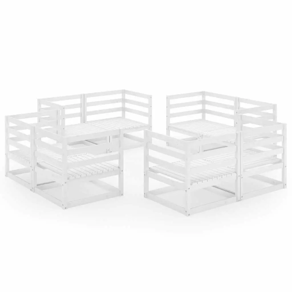 8-Piece Modular Garden Lounge Set in White