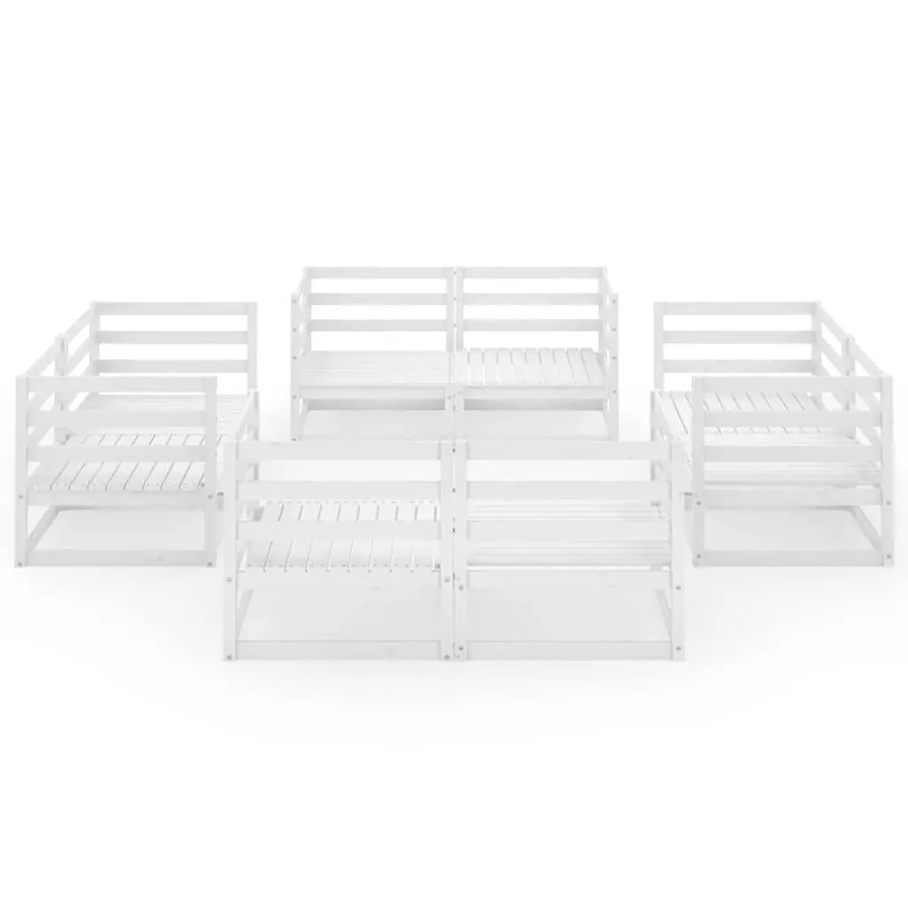 8-Piece Modular Garden Lounge Set in White