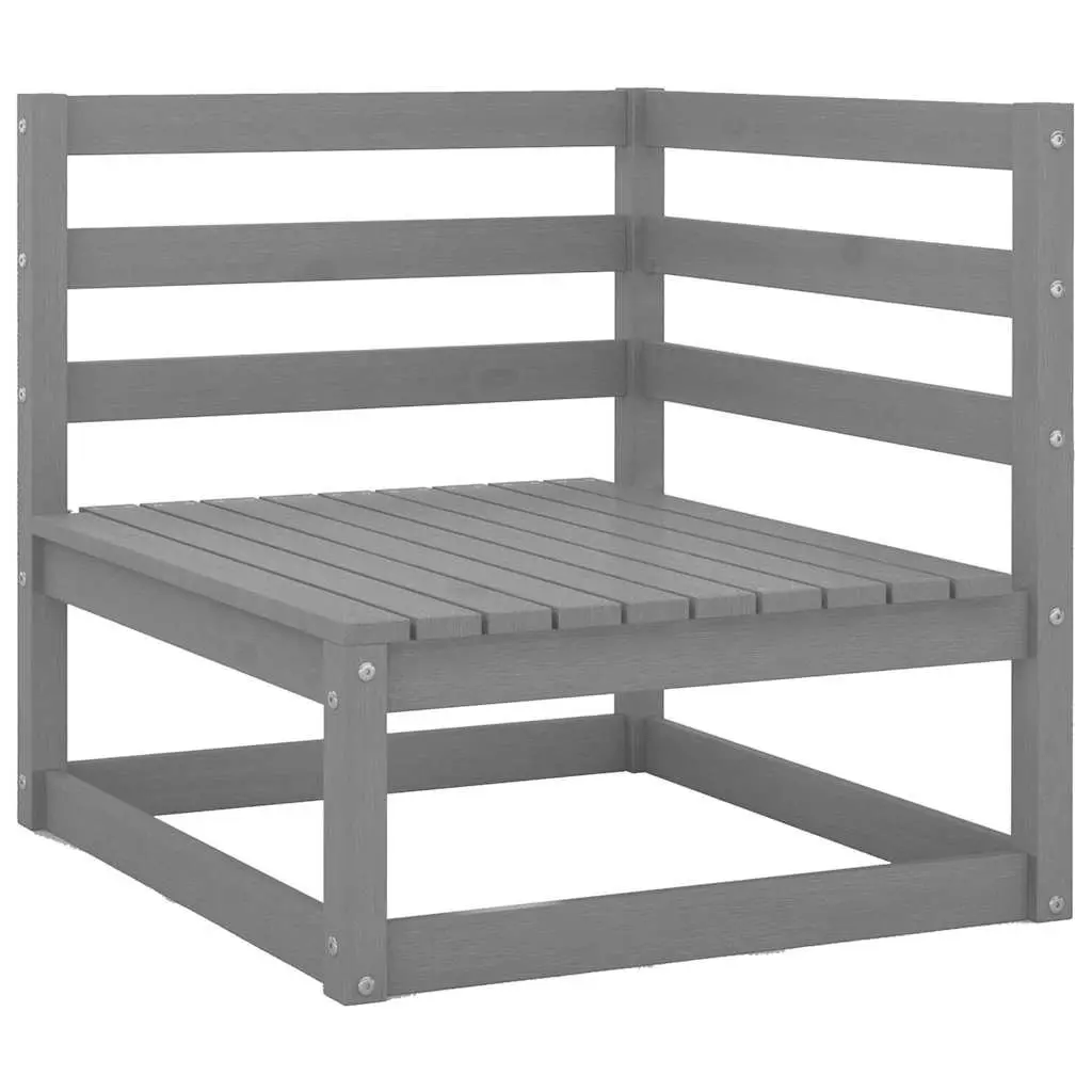 Garden Lounge Set Solid Pinewood 8 Piece Grey Outdoor Furniture Modular Patio
