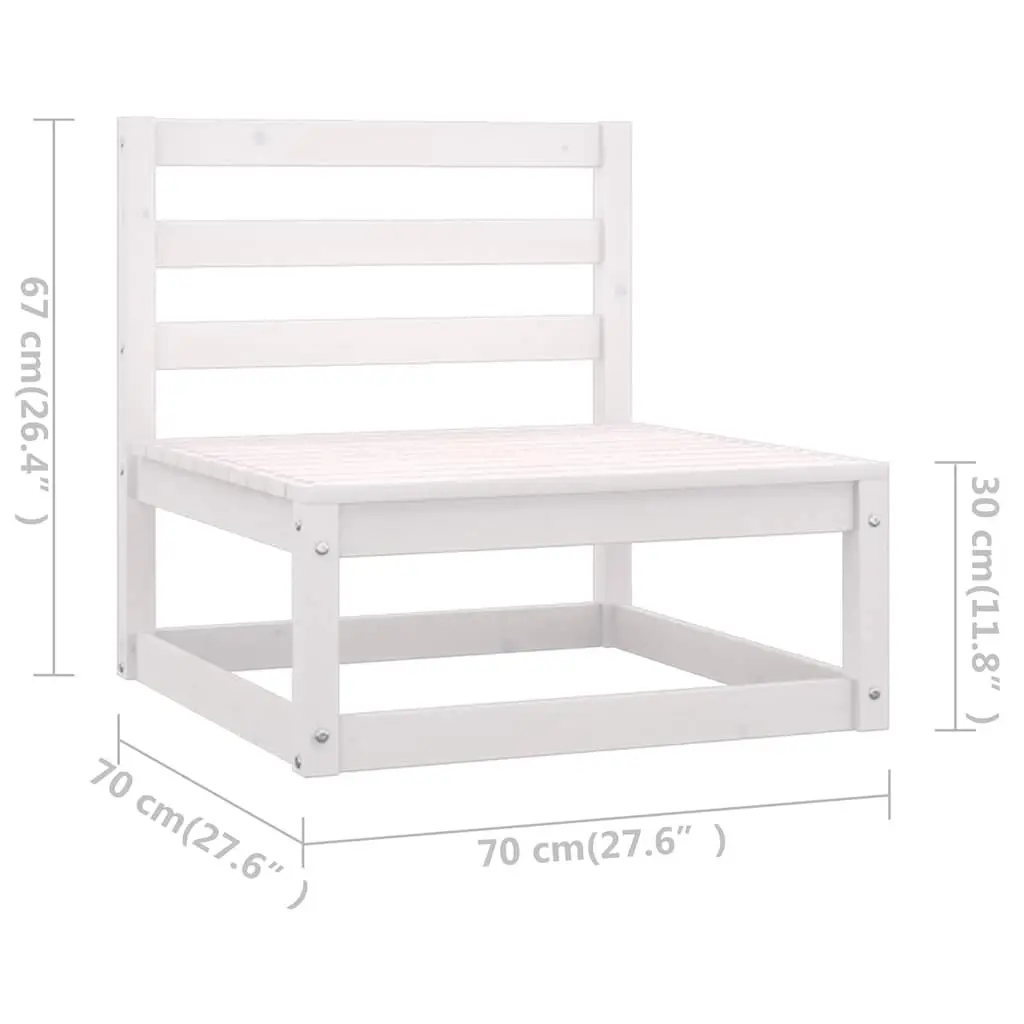 Outdoor Lounge Set Solid Pinewood 4 Piece White Patio Furniture