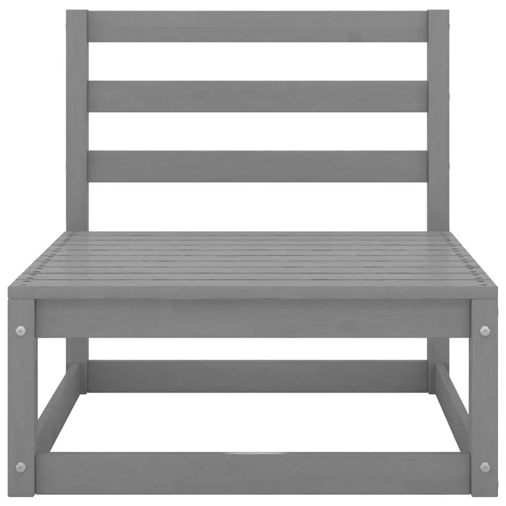 4-Piece Grey Outdoor Lounge Set in Solid Pinewood