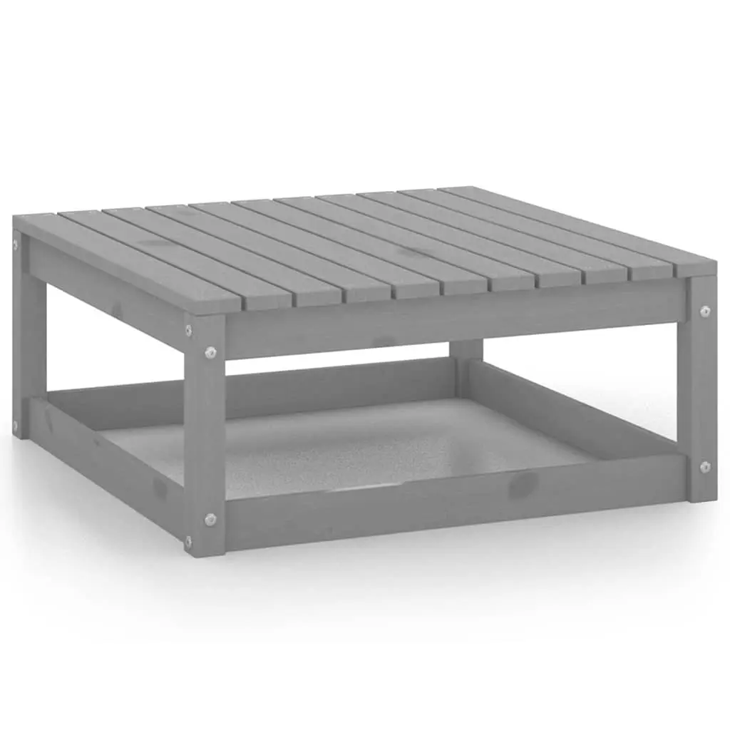4-Piece Grey Outdoor Lounge Set in Solid Pinewood