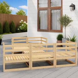 6 Piece Modular Garden Lounge Set in Brown