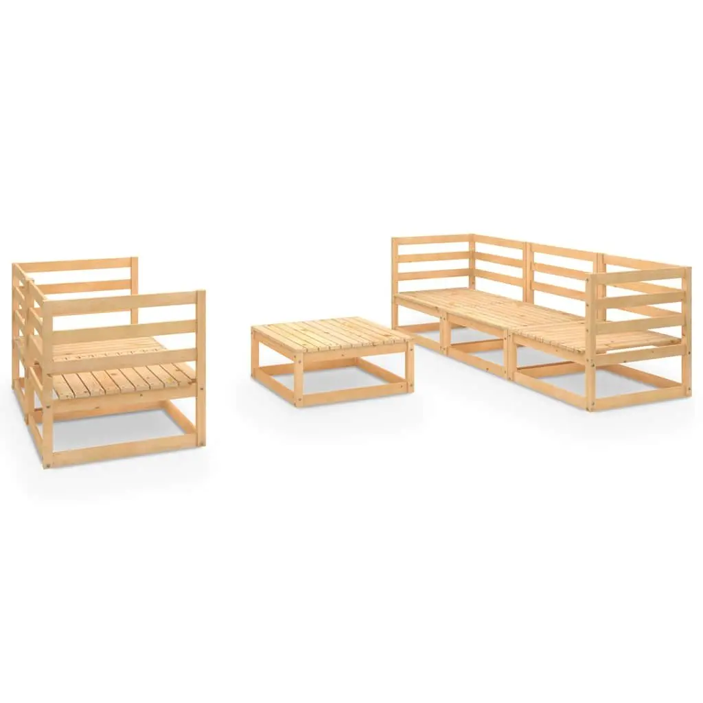 6 Piece Modular Garden Lounge Set in Brown