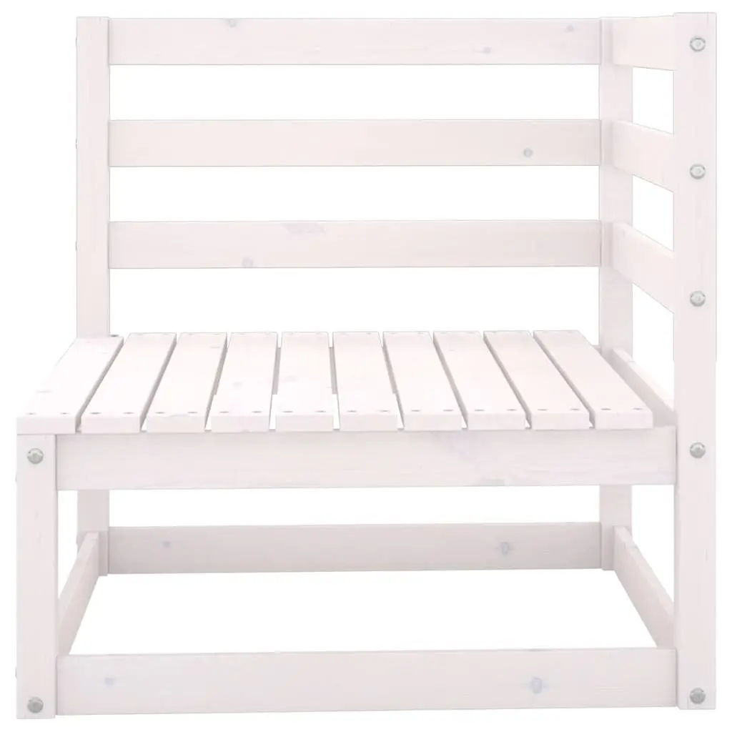 6 Piece Garden Lounge Set in White Solid Pinewood