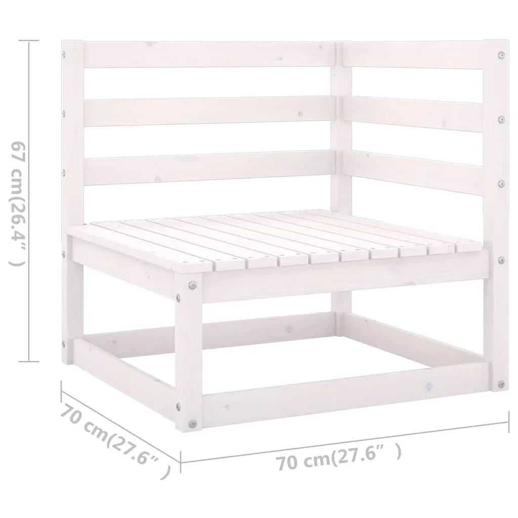 6 Piece Garden Lounge Set in White Solid Pinewood