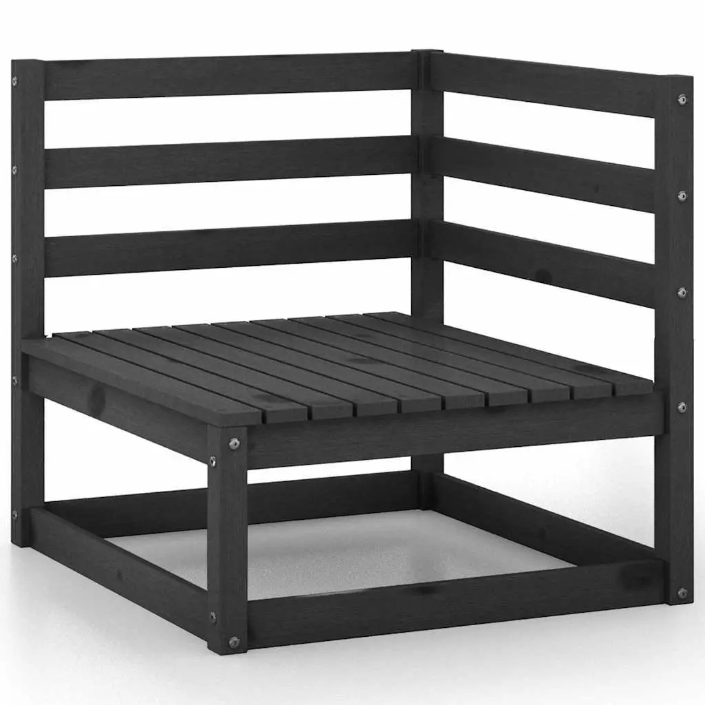 7 Piece Modular Garden Lounge Set in Black Pinewood