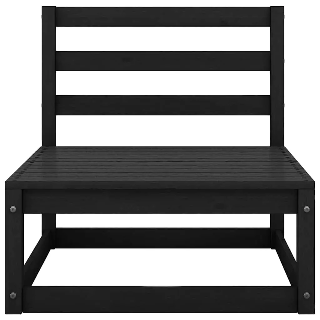 7 Piece Modular Garden Lounge Set in Black Pinewood