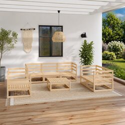 Sturdy 8 Piece Modular Garden Lounge Set in Brown