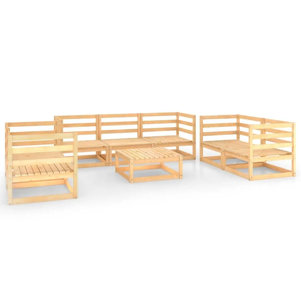8 Piece Modular Garden Lounge Set in Brown
