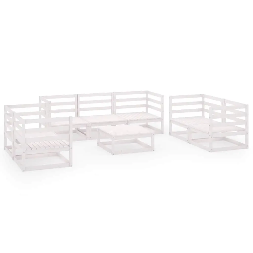 8 Piece White Outdoor Modular Sofa Set