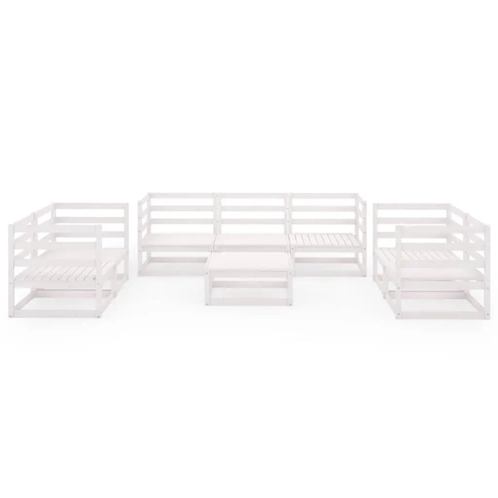8 Piece White Outdoor Modular Sofa Set