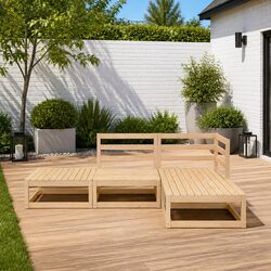 Sturdy 4 Piece Garden Lounge Set with Modular Design