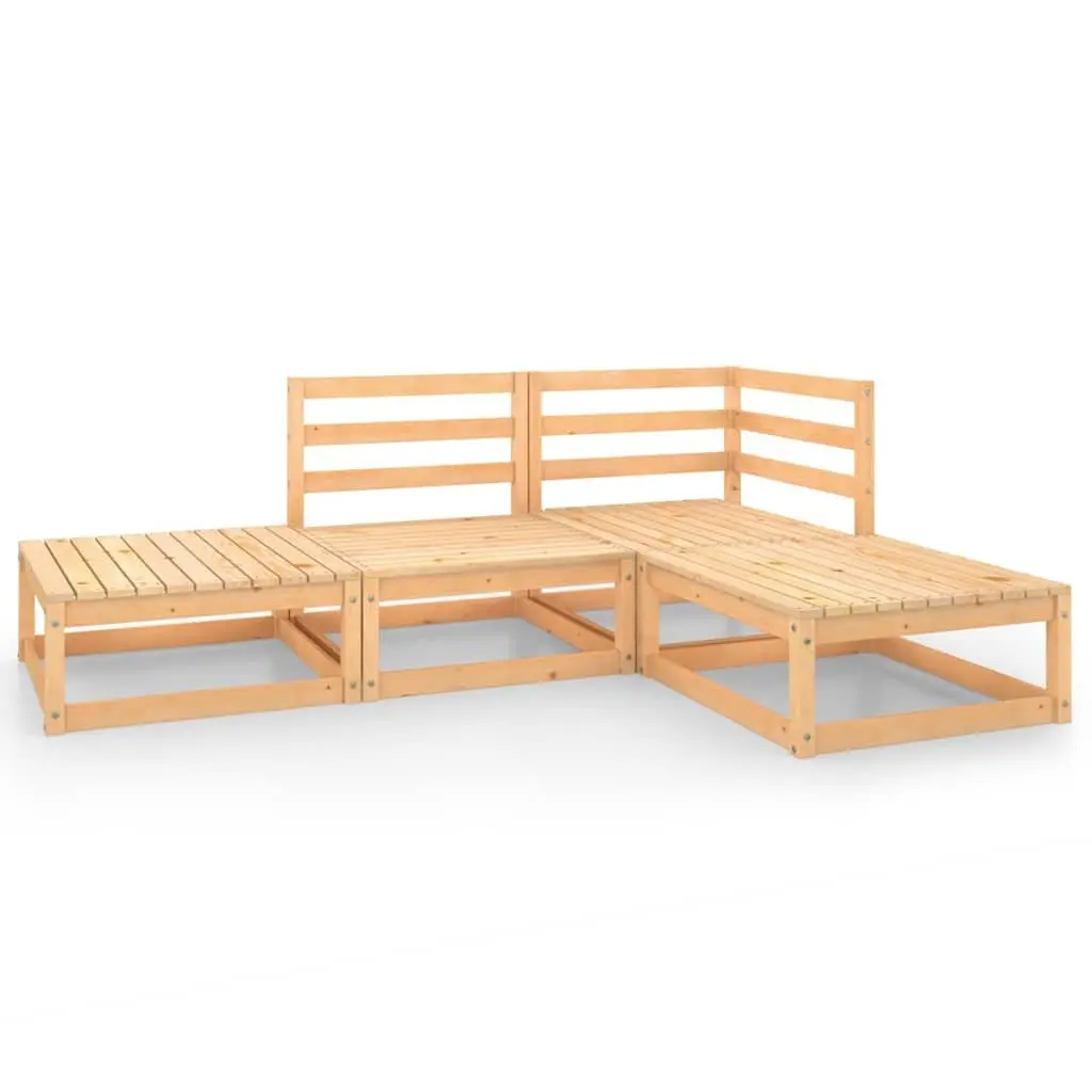 4 Piece Garden Lounge Set Outdoor Furniture Modular Lounger Patio Seating Brown