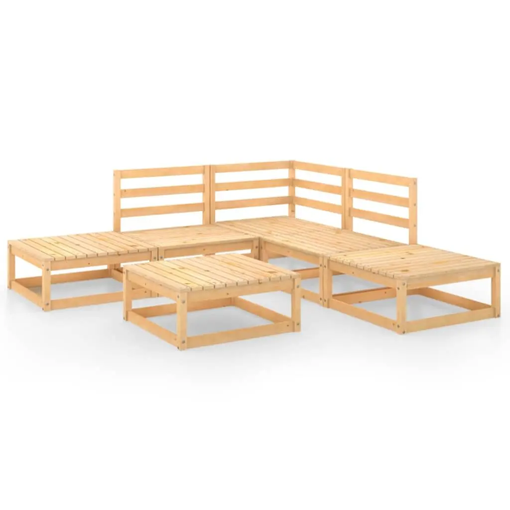 6 Piece Brown Garden Lounge Set for Outdoor Spaces
