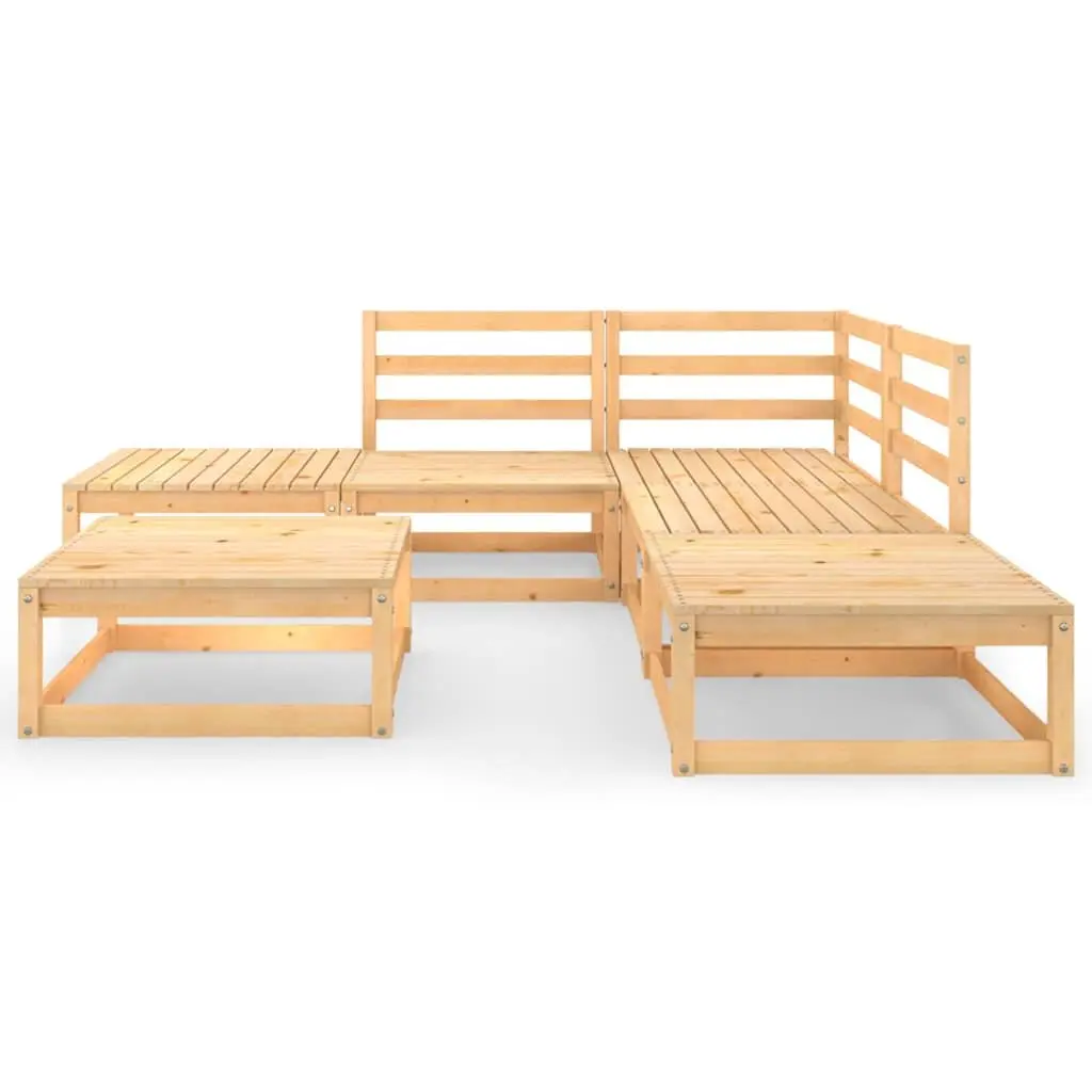 6 Piece Brown Garden Lounge Set for Outdoor Spaces