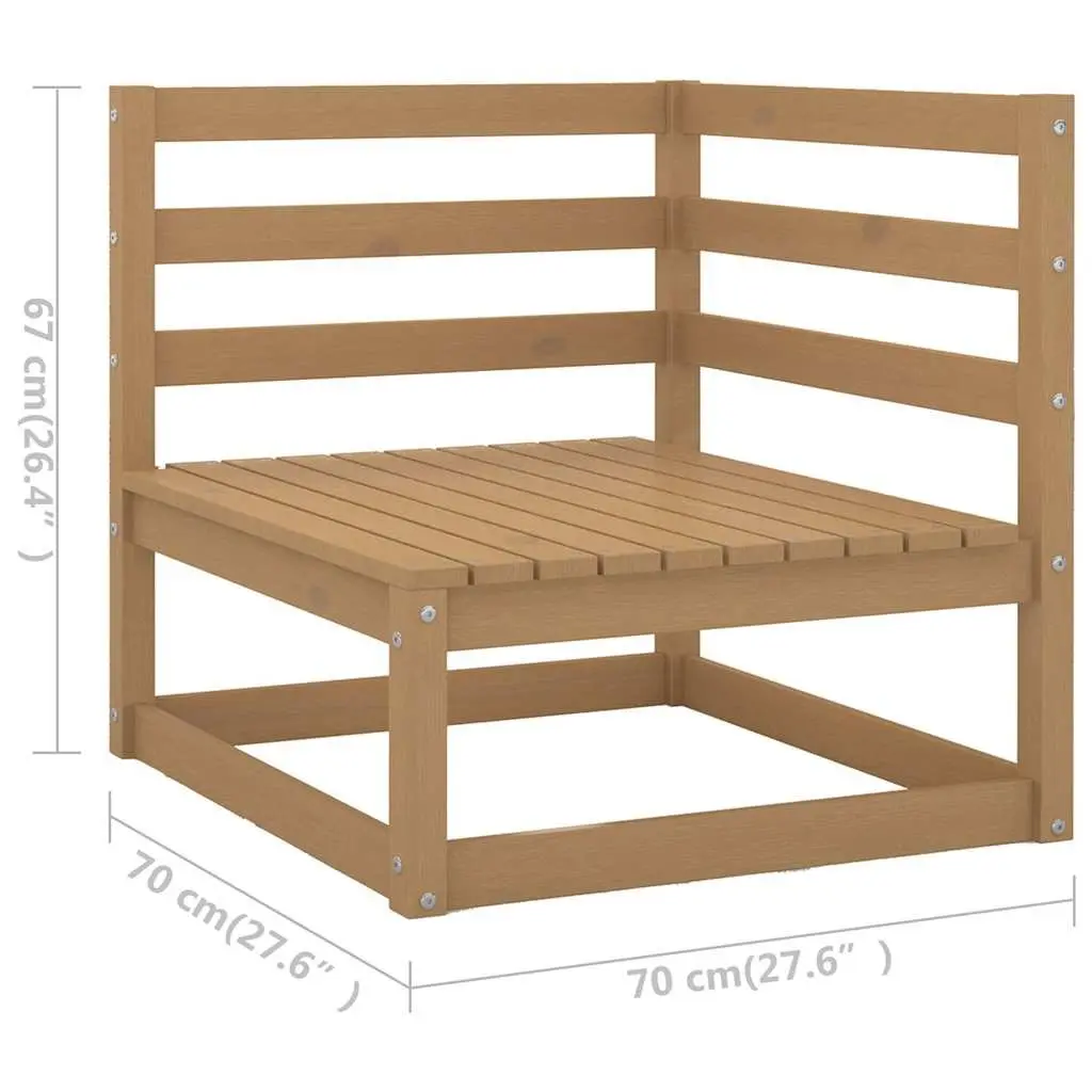 Garden Lounge Set Solid Pinewood 6 Piece Modular Outdoor Furniture Brown