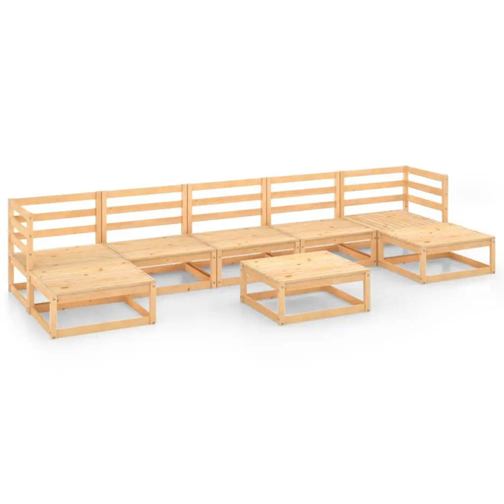 Brown Pinewood 8 Piece Modular Garden Lounge Set
