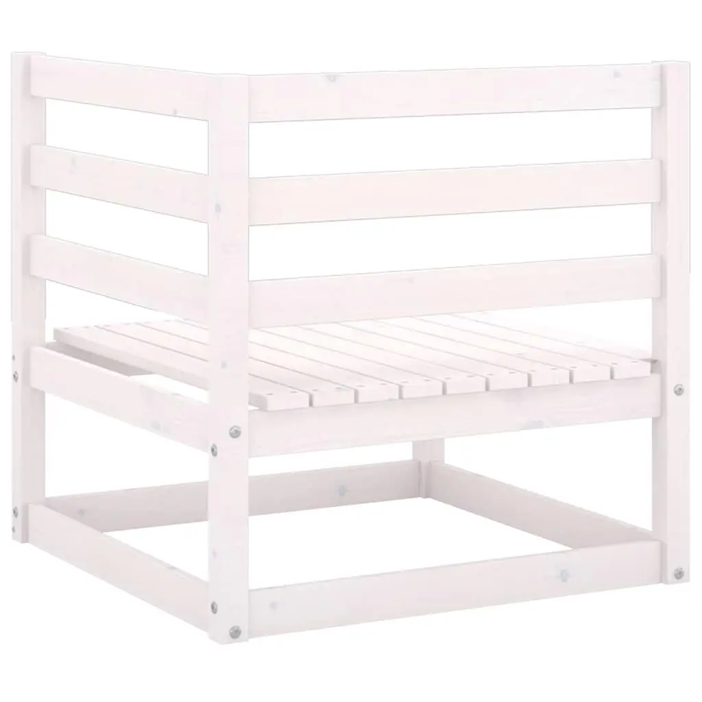 Garden Lounge Set Solid Pinewood 8 Piece Outdoor Furniture with Cushions White