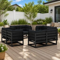 Durable 8-Piece Outdoor Garden Lounge Set with Cushions