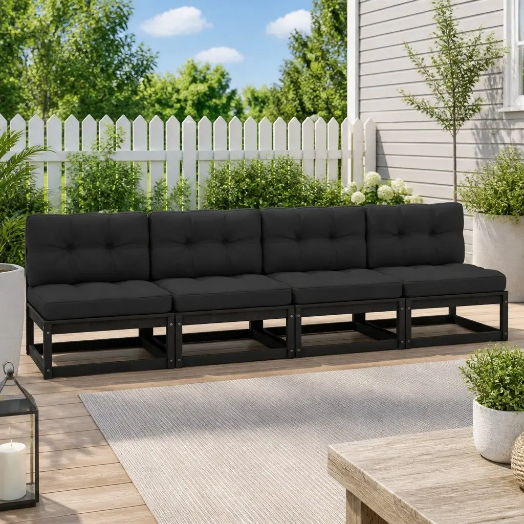 4-Seater Garden Sofa with Cushions for Outdoor Use