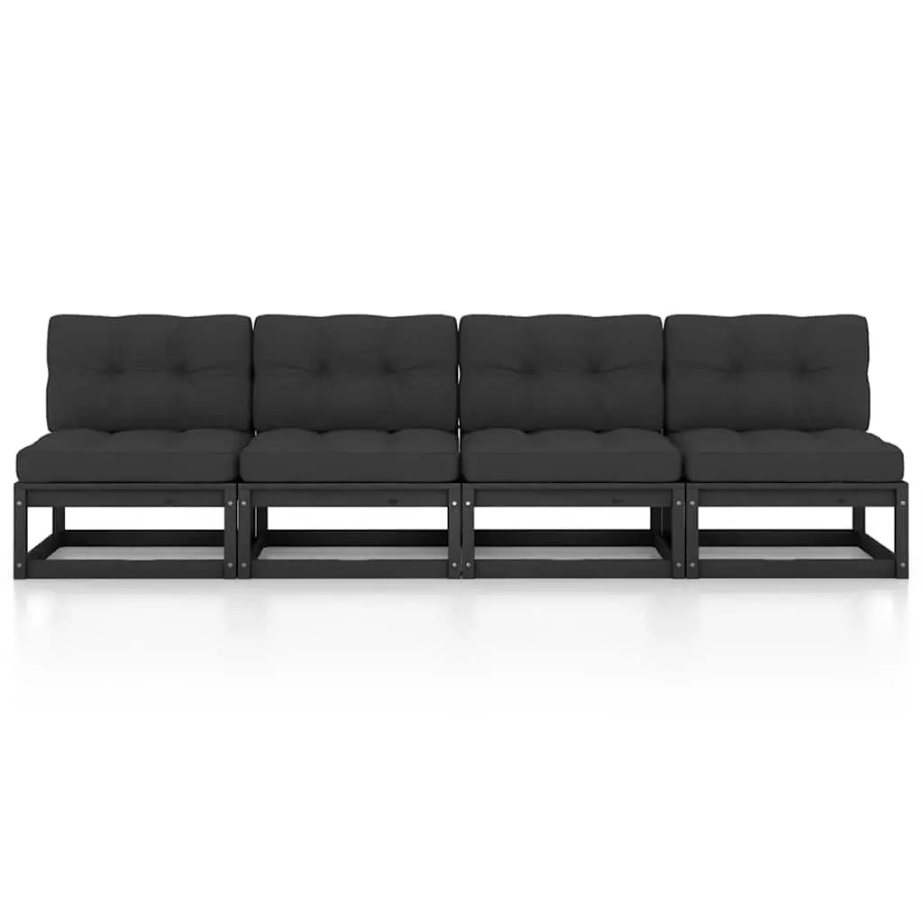 4-Seater Garden Sofa with Cushions for Outdoor Use