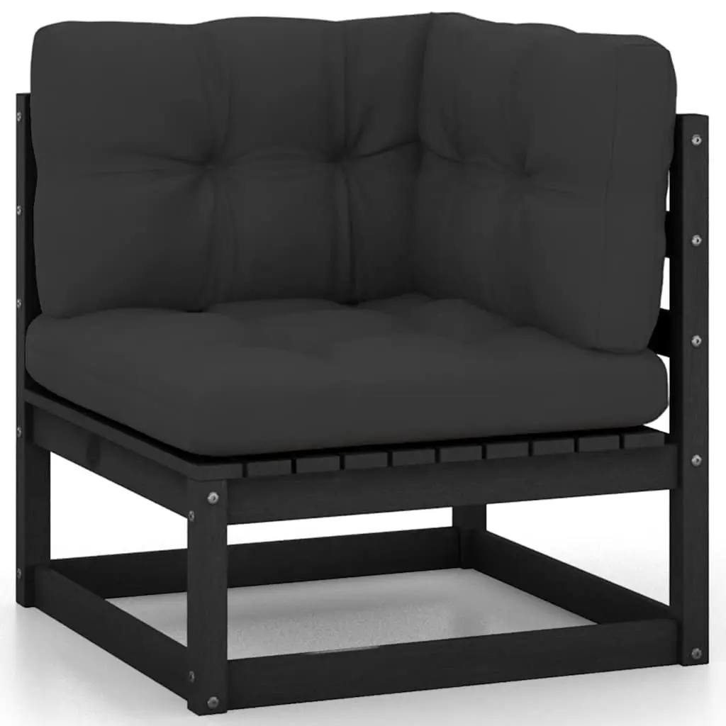 4-Seater Garden Sofa with Cushions in Black
